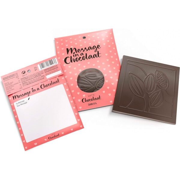 Let's Chocolaat Tableta Message in a Chocolaat Dark - 51% cacao