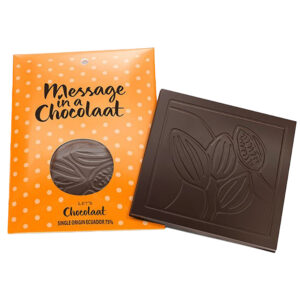 Let's Chocolaat Tableta Message in a Chocolaat Ecuador - 75% cacao