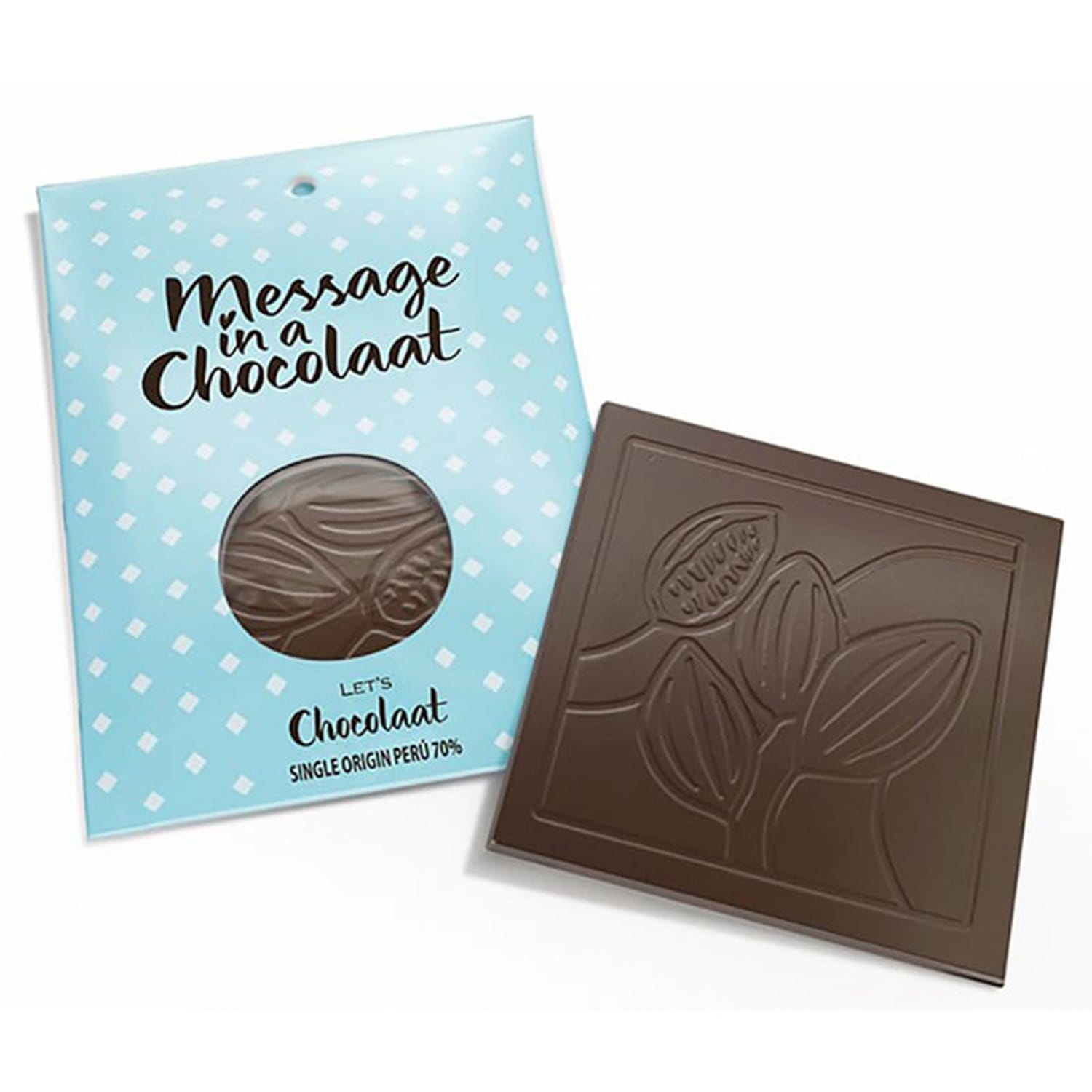 Let's Chocolaat Tableta Message in a Chocolaat Perú - 70% cacao