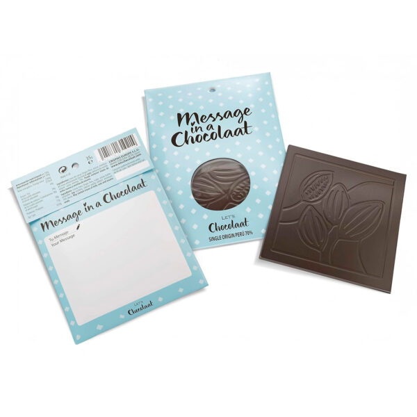 Let's Chocolaat Tableta Message in a Chocolaat Perú - 70% cacao