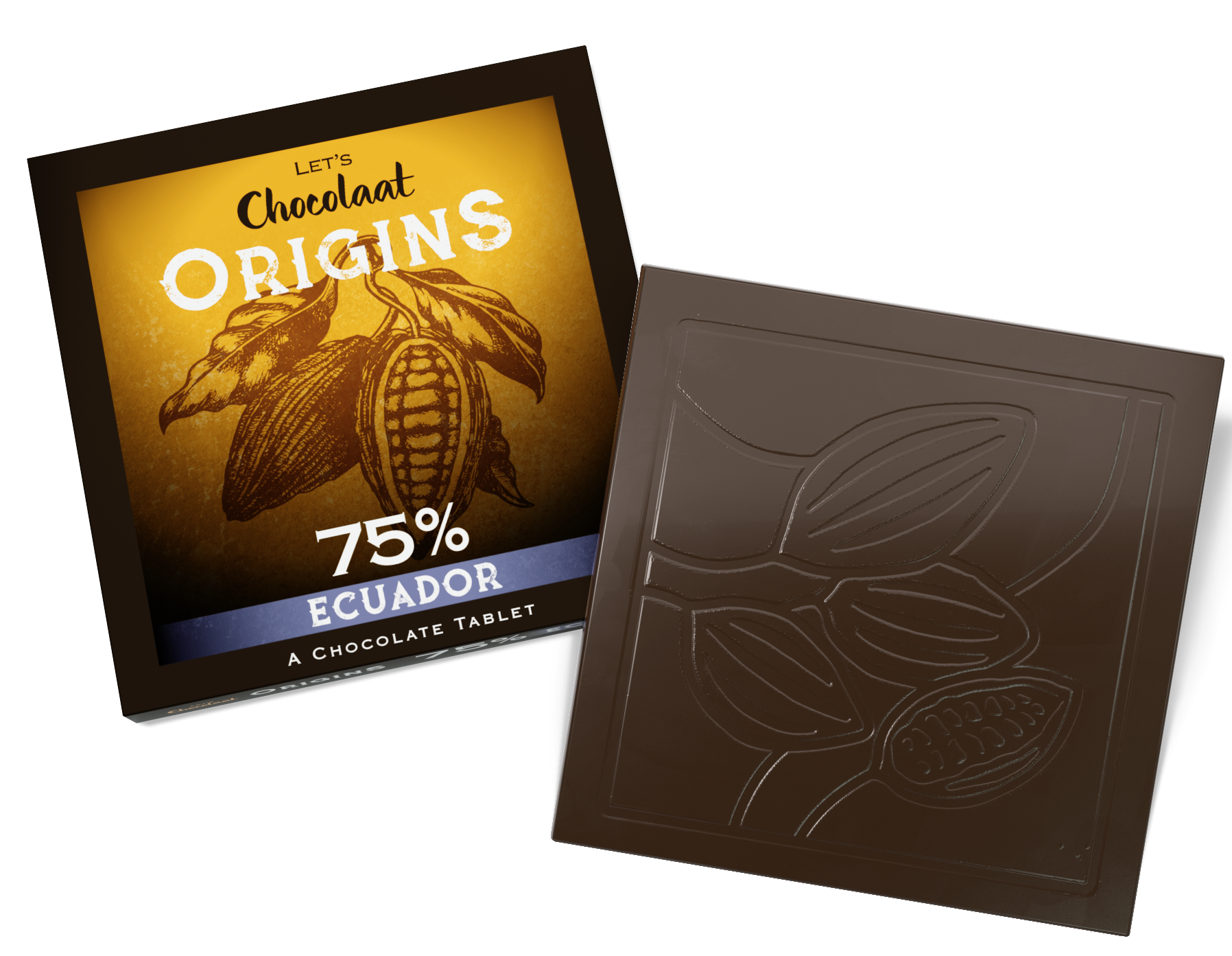 Chocolate Ecuador 75% cacao Let's Chocolaat