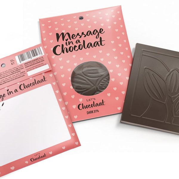 Message in a Chocolaat bar, 51% cocoa
