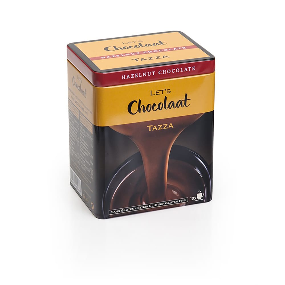 Hazelnut drinking chocolate – premium tin with 10 sachets