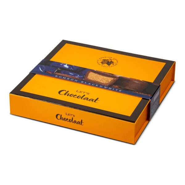 Estuche 150gr Bombón Praliné Black & White